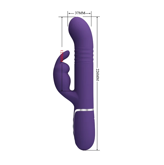 Vibrador Conejo con Empuje y Perlas Vibratorias Giratorias 1