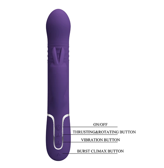 Vibrador Conejo con Empuje y Perlas Vibratorias Giratorias 2