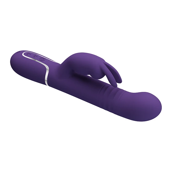 Vibrador Conejo con Empuje y Perlas Vibratorias Giratorias